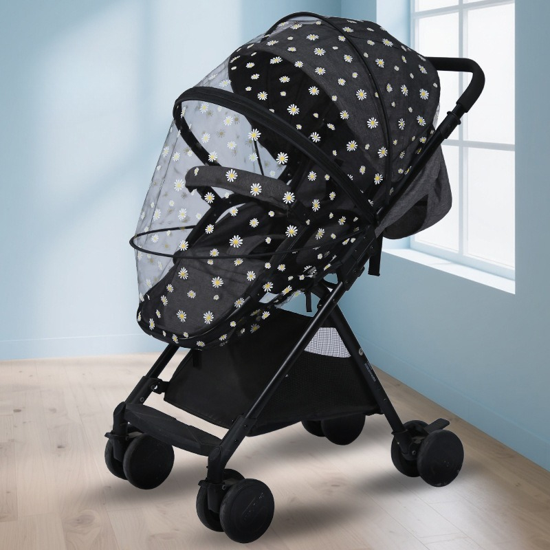 Infant Car Seat Cover - Baby Stroller Universal Mosquito Daisy Print